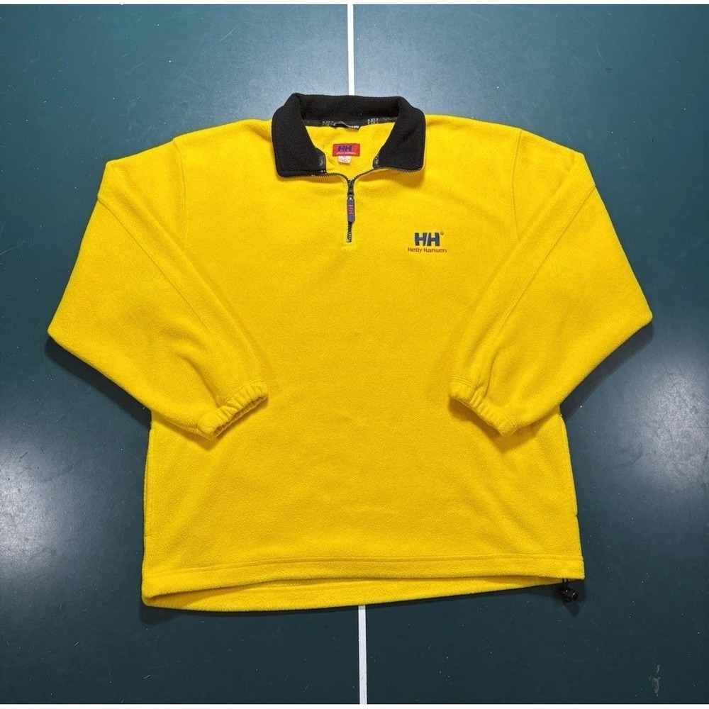 Vintage Helly Hansen 1/4 Zip Fleece Pullover Men XL Outdoor Sailing Nautical 90s